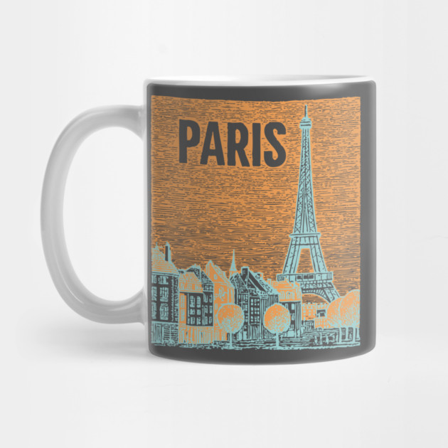 Vintage Paris Eiffel Tower Sketch Art by TuncGK