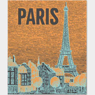 Vintage Paris Eiffel Tower Sketch Art Posters and Art