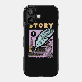 Vintage Storyteller Quill and Scroll Graphic Phone Case