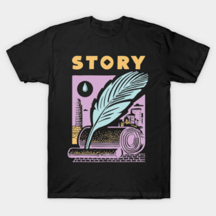 Vintage Storyteller Quill and Scroll Graphic T-Shirt