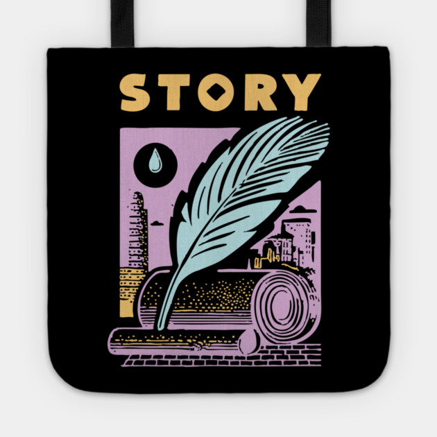Vintage Storyteller Quill and Scroll Graphic Tote by TuncGK