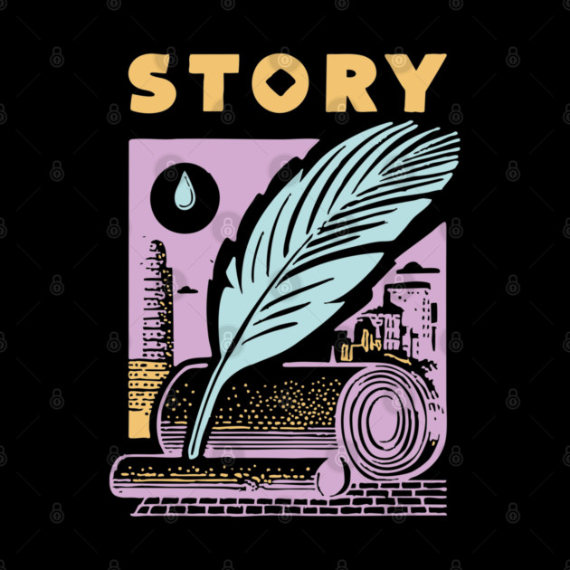 Vintage Storyteller Quill and Scroll Graphic by TuncGK