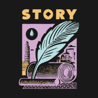 Vintage Storyteller Quill and Scroll Graphic T-Shirt