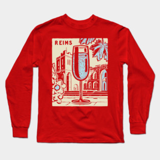 Art Deco Champagne Cocktail Vintage Poster Long Sleeve T-Shirt