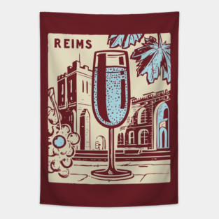 Art Deco Champagne Cocktail Vintage Poster Tapestry