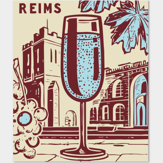 Art Deco Champagne Cocktail Vintage Poster Wall Art by TuncGK