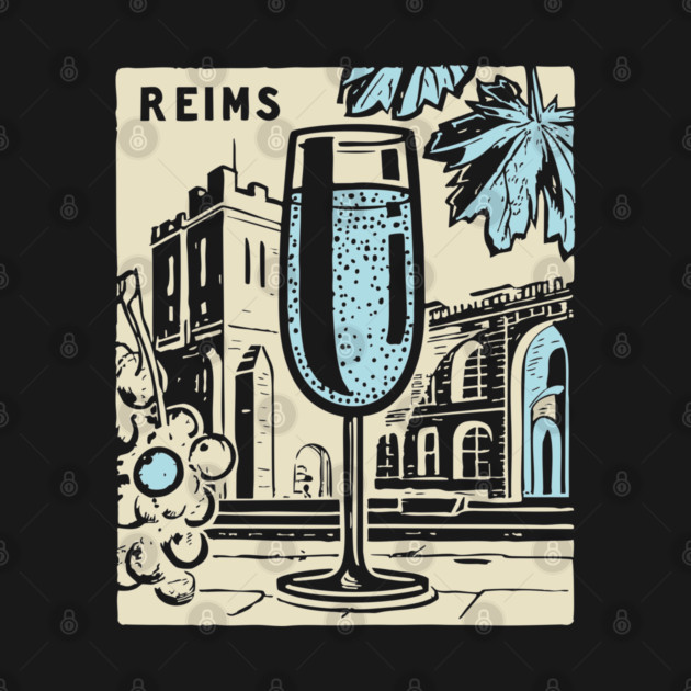 Art Deco Champagne Cocktail Vintage Poster by TuncGK