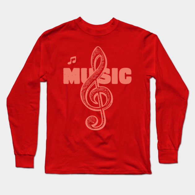 Vintage Treble Clef for Musicians and Music Lovers Long Sleeve T-Shirt by TuncGK
