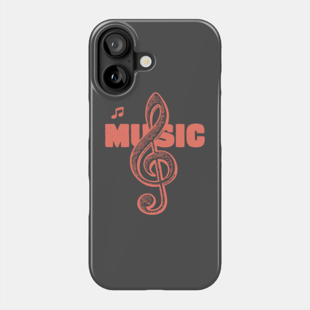 Vintage Treble Clef for Musicians and Music Lovers Phone Case by TuncGK