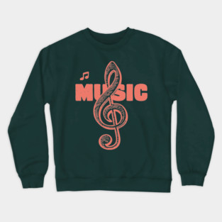 Vintage Treble Clef for Musicians and Music Lovers Crewneck Sweatshirt