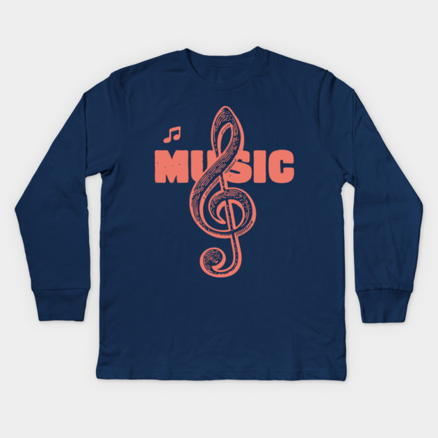 Vintage Treble Clef for Musicians and Music Lovers Kids Long Sleeve T-Shirt by TuncGK