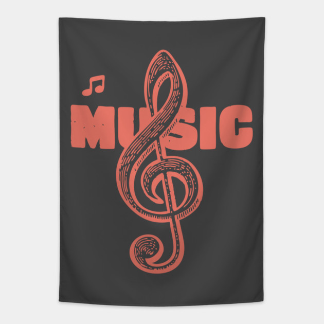 Vintage Treble Clef for Musicians and Music Lovers Tapestry by TuncGK