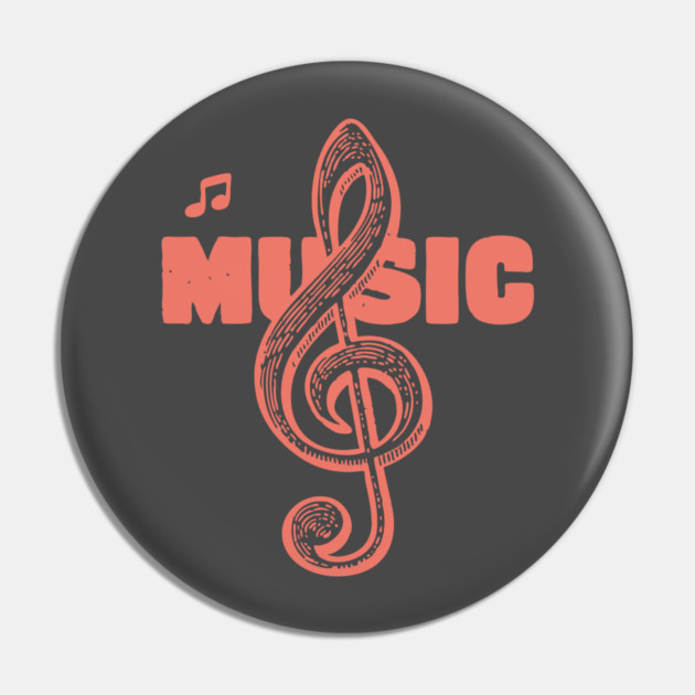 Vintage Treble Clef for Musicians and Music Lovers Pin by TuncGK