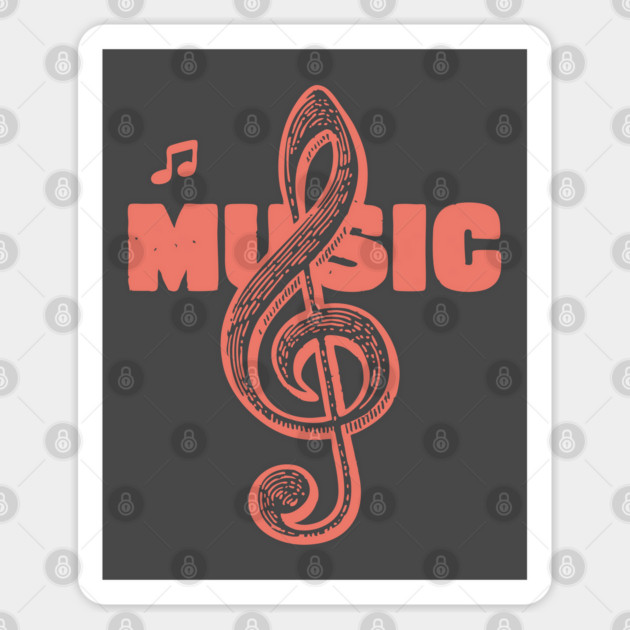Vintage Treble Clef for Musicians and Music Lovers Sticker by TuncGK
