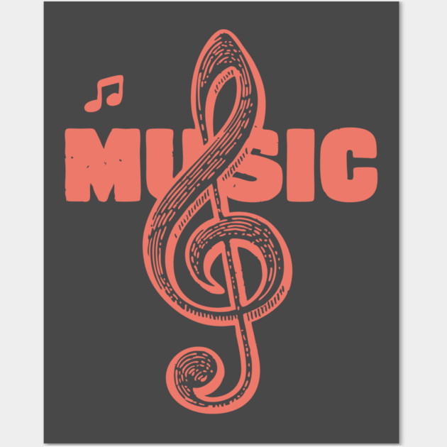 Vintage Treble Clef for Musicians and Music Lovers Wall Art by TuncGK