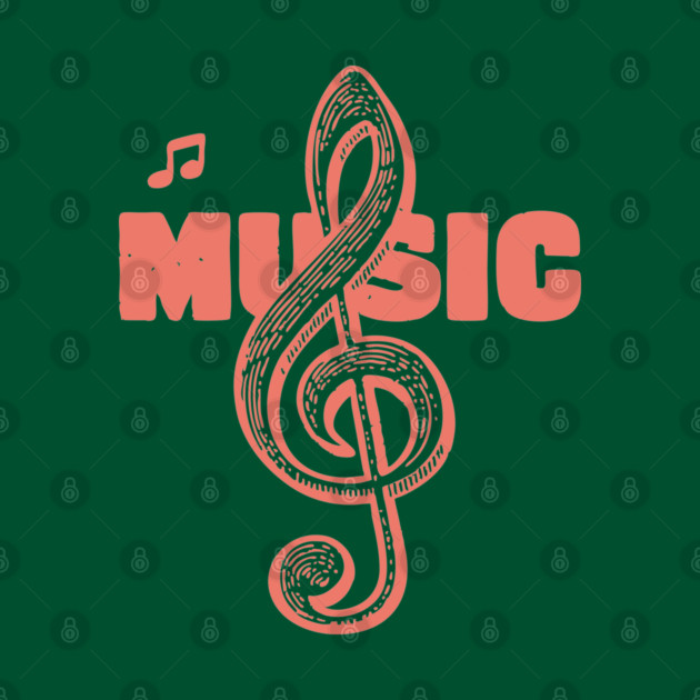 Vintage Treble Clef for Musicians and Music Lovers by TuncGK