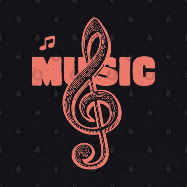 Vintage Treble Clef for Musicians and Music Lovers by TuncGK