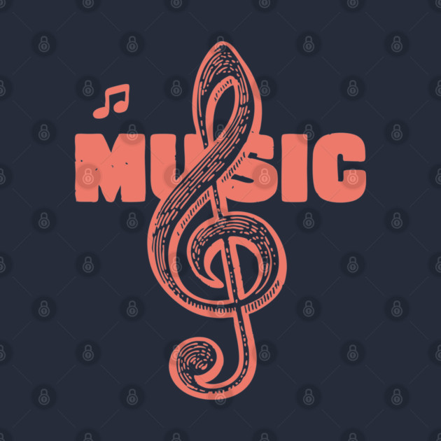 Vintage Treble Clef for Musicians and Music Lovers by TuncGK
