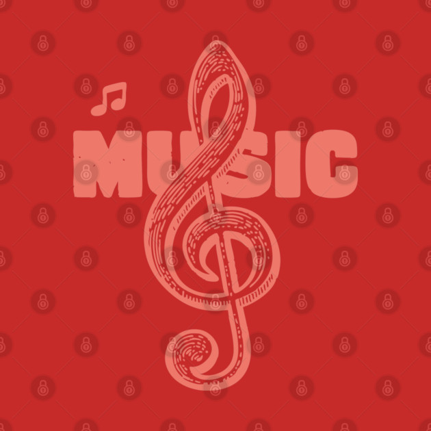 Vintage Treble Clef for Musicians and Music Lovers by TuncGK