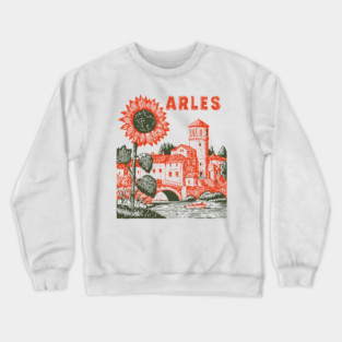 Arles Sunflower Van Gogh Style Vintage Art Crewneck Sweatshirt