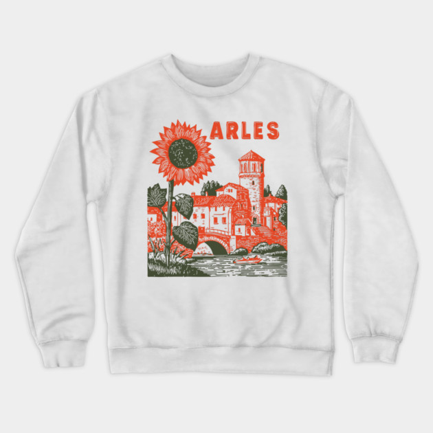 Arles Sunflower Van Gogh Style Vintage Art Crewneck Sweatshirt by TuncGK