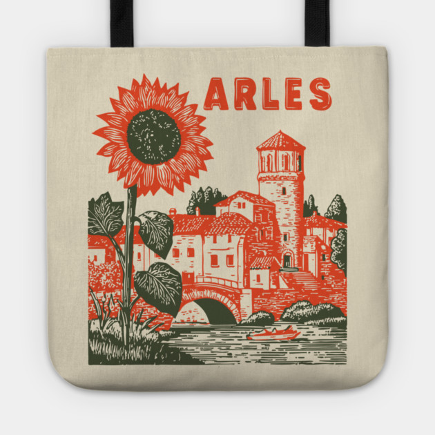 Arles Sunflower Van Gogh Style Vintage Art Tote by TuncGK