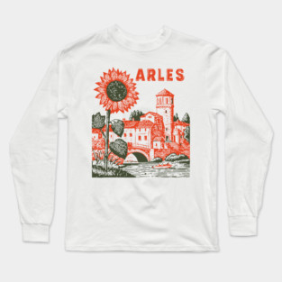Arles Sunflower Van Gogh Style Vintage Art Long Sleeve T-Shirt