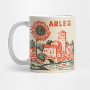 Arles Sunflower Van Gogh Style Vintage Art Mug