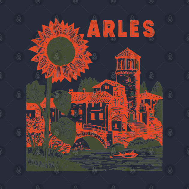 Arles Sunflower Van Gogh Style Vintage Art by TuncGK