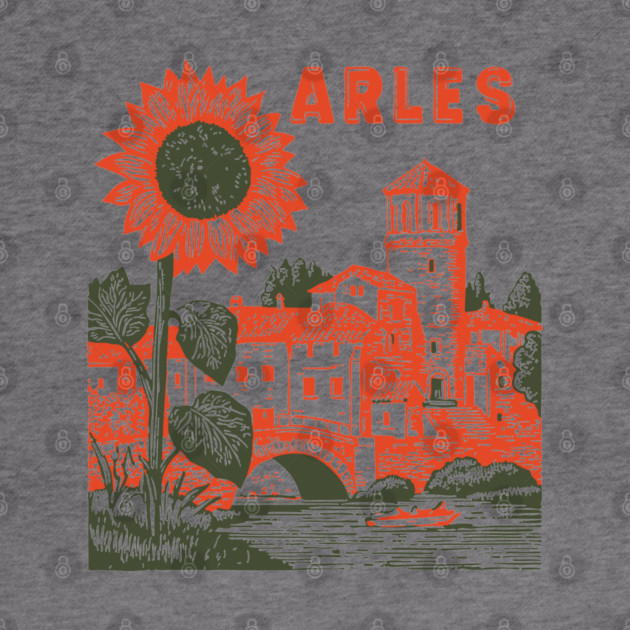 Arles Sunflower Van Gogh Style Vintage Art by TuncGK