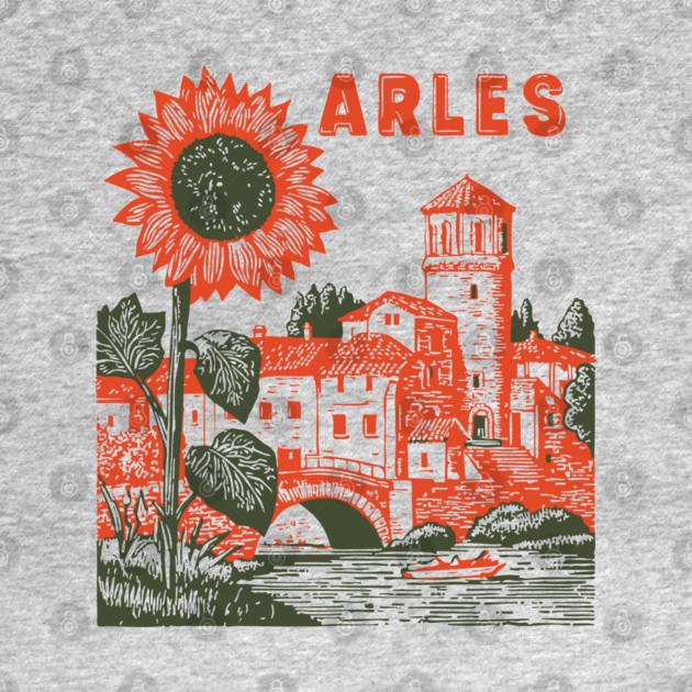 Arles Sunflower Van Gogh Style Vintage Art by TuncGK