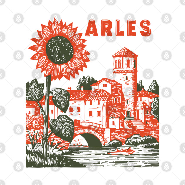 Arles Sunflower Van Gogh Style Vintage Art by TuncGK