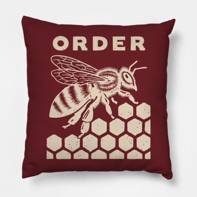 The Natural Order Bee and Honeycomb Graphic Pillow by TuncGK