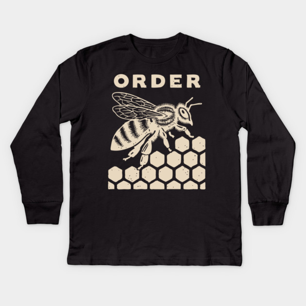 The Natural Order Bee and Honeycomb Graphic Kids Long Sleeve T-Shirt by TuncGK