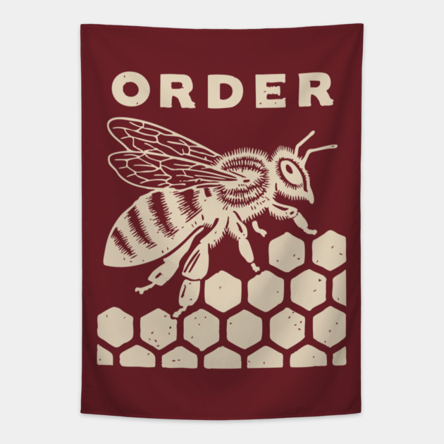 The Natural Order Bee and Honeycomb Graphic Tapestry by TuncGK