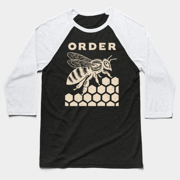 The Natural Order Bee and Honeycomb Graphic Baseball T-Shirt by TuncGK