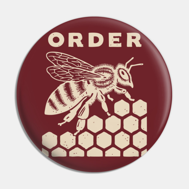 The Natural Order Bee and Honeycomb Graphic Pin by TuncGK