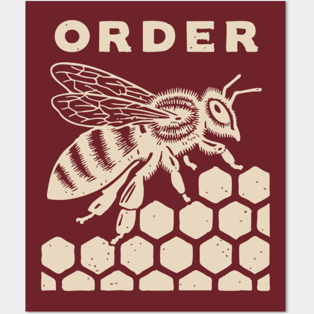 The Natural Order Bee and Honeycomb Graphic Wall Art by TuncGK