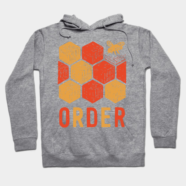 Retro 70s Bee and Honeycomb Art Hoodie by TuncGK