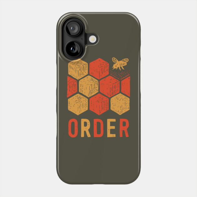 Retro 70s Bee and Honeycomb Art Phone Case by TuncGK