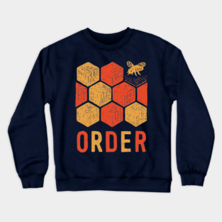 Retro 70s Bee and Honeycomb Art Crewneck Sweatshirt