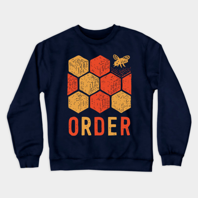 Retro 70s Bee and Honeycomb Art Crewneck Sweatshirt by TuncGK