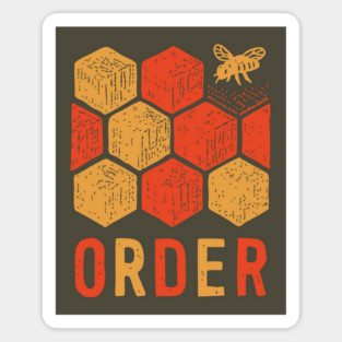 Retro 70s Bee and Honeycomb Art Magnet