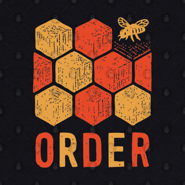 Retro 70s Bee and Honeycomb Art by TuncGK