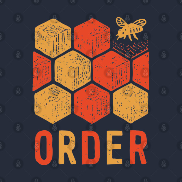 Retro 70s Bee and Honeycomb Art by TuncGK