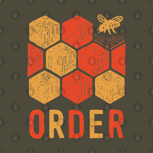 Retro 70s Bee and Honeycomb Art by TuncGK