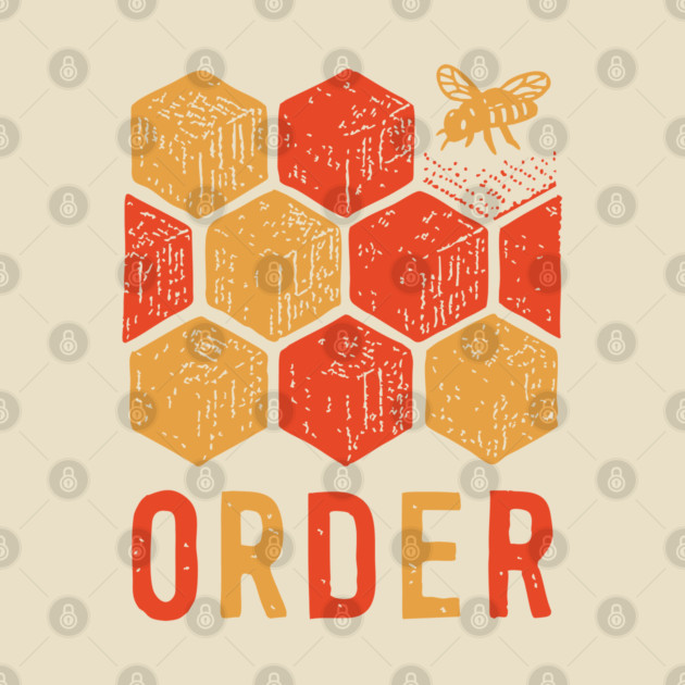 Retro 70s Bee and Honeycomb Art by TuncGK