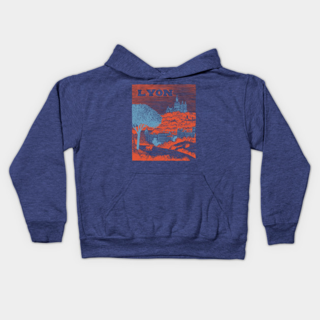 Lyon France Vintage Travel Poster Art Kids Hoodie by TuncGK