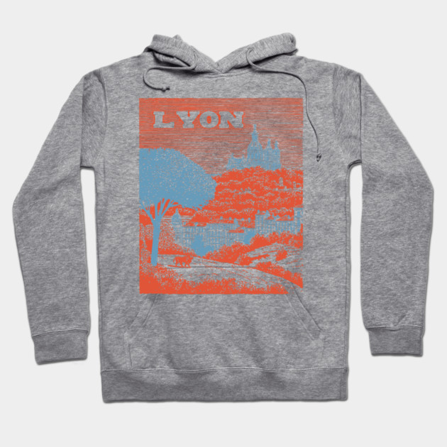 Lyon France Vintage Travel Poster Art Hoodie by TuncGK