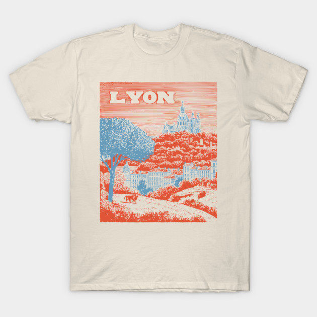 Lyon France Vintage Travel Poster Art T-Shirt by TuncGK